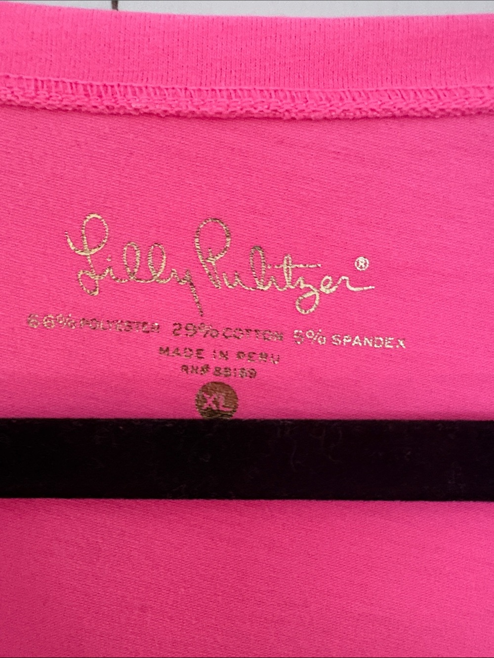 Lilly Pulitzer Bright Pink V-Neck Short Sleeve Tee - Picture 3 of 6